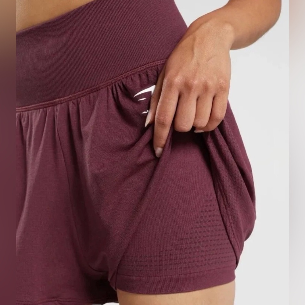 Gymshark Maroon Two in One Vital Seamless Skort size XS EUC - Picture 5 of 10